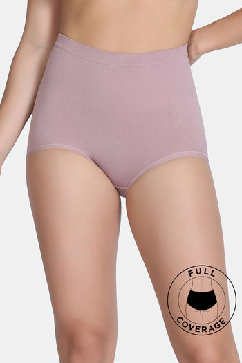 Buy Zivame High Rise Full Coverage Tummy Tucker Hipster Panty - Wood rose